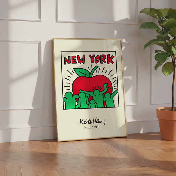 New York Apple Poster – Premium Baumwoll-Canvas