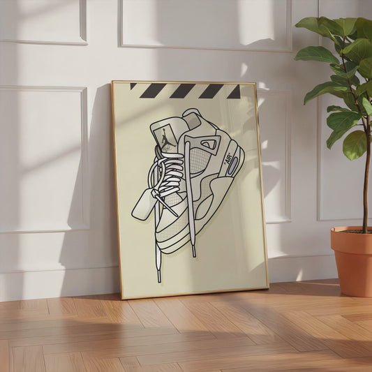 Sneaker Line Art Poster · Geschenkidee · Minimalistisches Schuhe Design · Streetwear Illustration · Moderne Wanddeko · Print ohne Rahmen