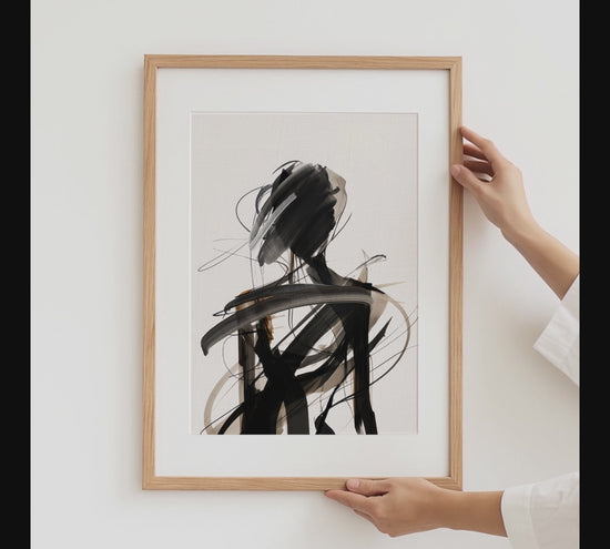 Abstrakte Poster · Geschenkidee · Elegante Silhouetten Minimalistische Formen Neutrale Farben Goldene Akzente · Dekoprint ohne Rahmen