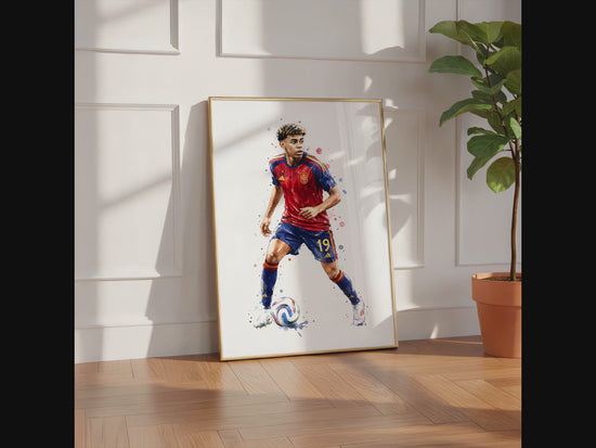 Spanien Fussball Poster · Geschenkidee · Aquarell Sport Wandbild · Deko Print ohne Rahmen