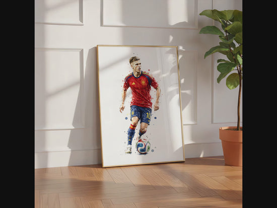 Spanien Fussball Poster · Geschenkidee · Aquarell Sport Wandbild · Deko Print ohne Rahmen