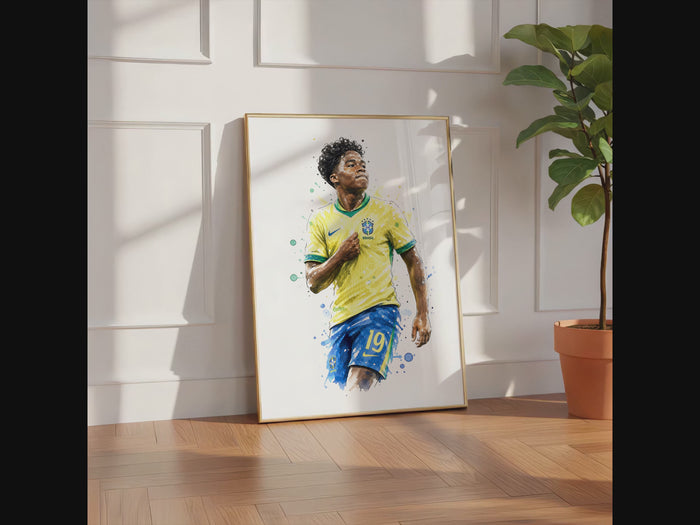 Brasilien Fussball Poster – Premium Baumwoll-Canvas