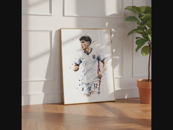 England Fussball Poster auf edlem Baumwoll-Canvas