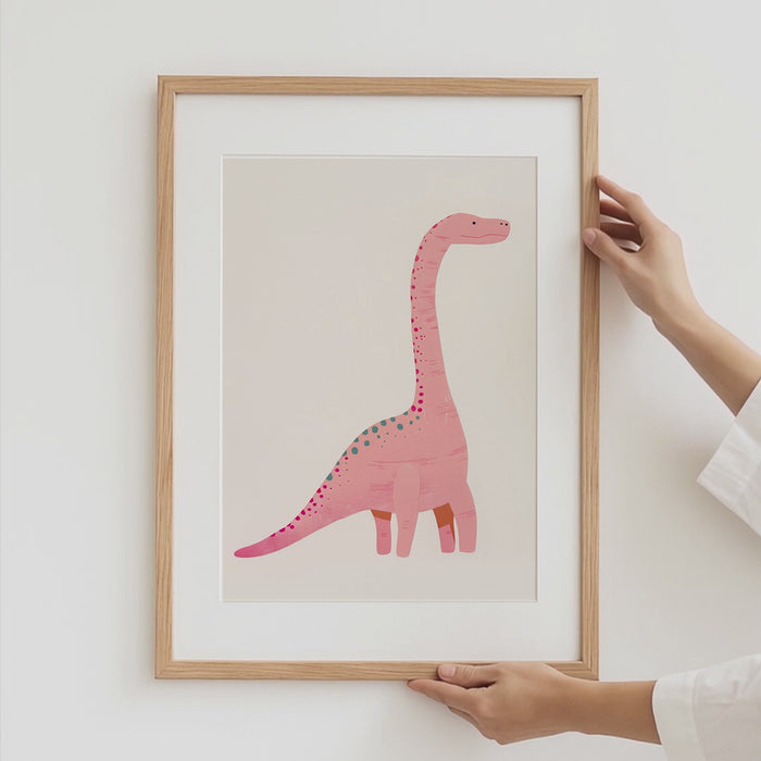 Dinosaurier Poster mit Langhals und Giraffe fürs Kinderzimmer