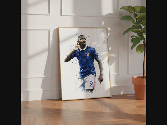 Frankreich Fußball Poster · Geschenkidee · Aquarell Sport Wandbild · Deko Print ohne Rahmen
