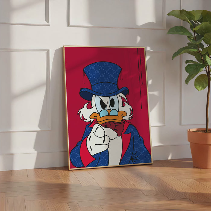 JUSTGOODMOOD Rich Duck Poster – Edle Baumwollkunst