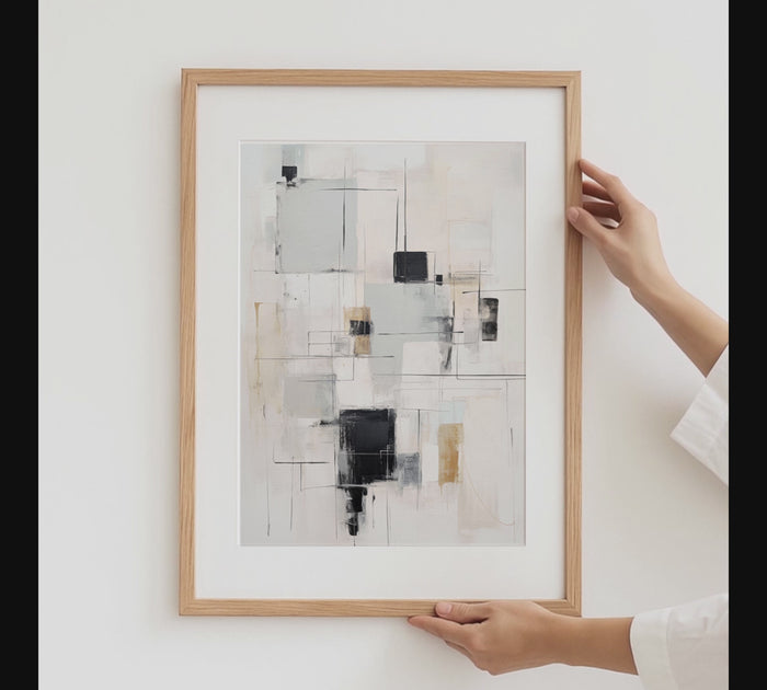 Geometrische Poster in Schwarz und Beige
