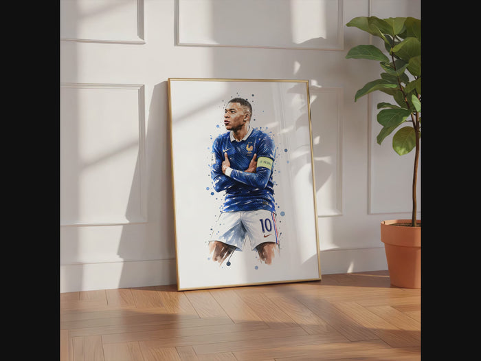 Frankreich Fußball Poster – Premium Baumwoll-Canvas