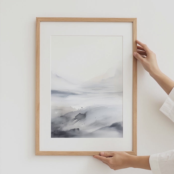 Aquarell Landschaft Poster – Premium Baumwoll-Canvas