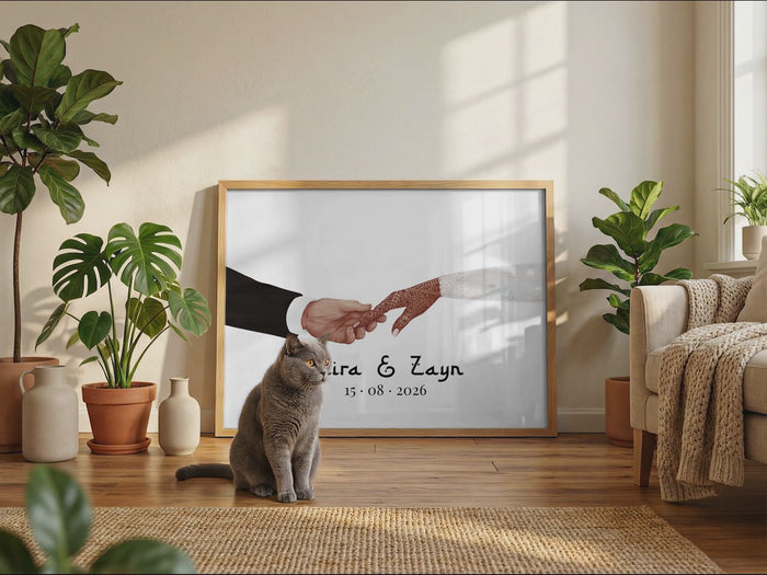 Hände Verbindung Poster – Premium Baumwoll-Canvas