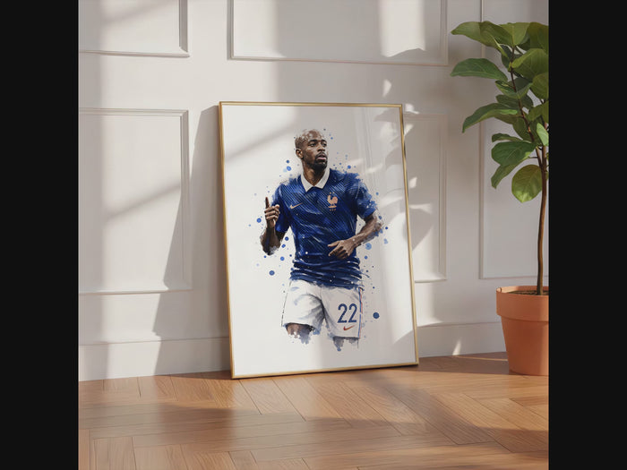 JUSTGOODMOOD Frankreich Fußball Poster auf Baumwolle