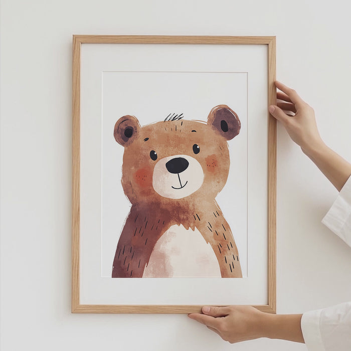 JUSTGOODMOOD Süße Tiere Wandbild – Premium Baumwoll-Canvas