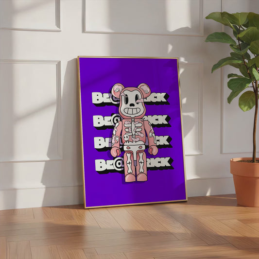 Bearbrick Stil Figur Poster · Pop Art Designer Toy Illustration · Moderne Street Art Grafik · Print ohne Rahmen
