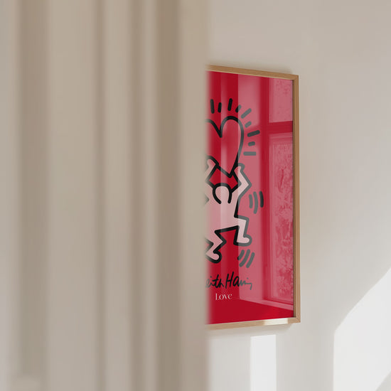 Tanzende Figur mit Herz Poster · Pop Art Street Art Stil · Moderner Kunstdruck ohne Rahmen