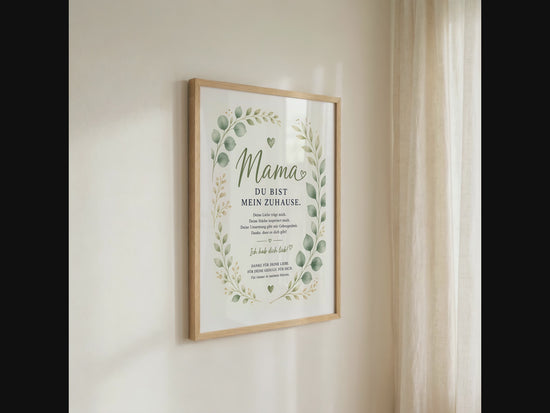 Muttertag Poster Mama Eukalyptus · Geschenk für Mama · Liebe Spruch Poster · Boho Wanddeko · Print ohne Rahmen