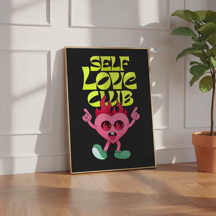 Self Love Club Poster – Premium Baumwoll-Canvas Print