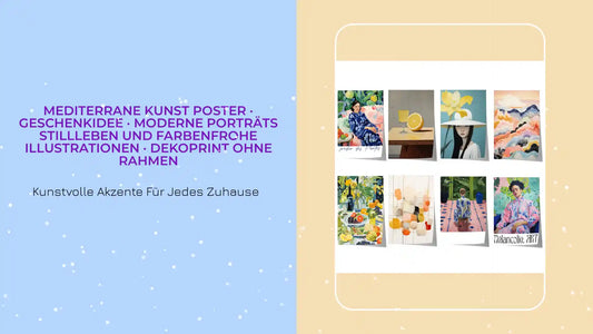 Mediterrane Kunst Poster &middot; Geschenkidee &middot; Moderne Portr&auml;ts Stillleben und Farbenfrohe Illustrationen &middot; Dekoprint ohne Rahmen by@Outfy