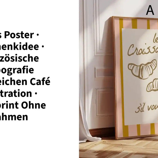 Paris Poster &middot; Geschenkidee &middot; Franz&ouml;sische Typografie Wahrzeichen Caf&eacute; Illustration &middot; Dekoprint ohne Rahmen by@Outfy