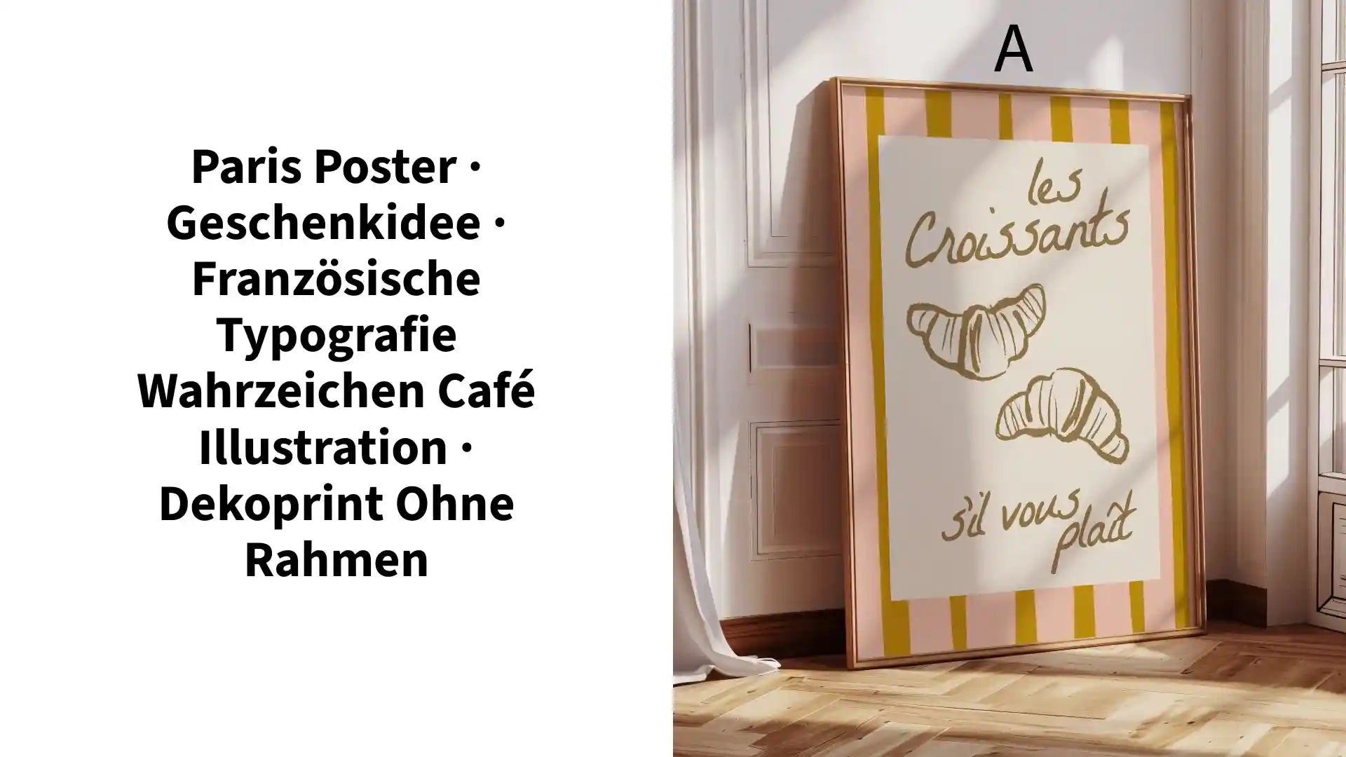 Paris Poster &middot; Geschenkidee &middot; Franz&ouml;sische Typografie Wahrzeichen Caf&eacute; Illustration &middot; Dekoprint ohne Rahmen by@Outfy