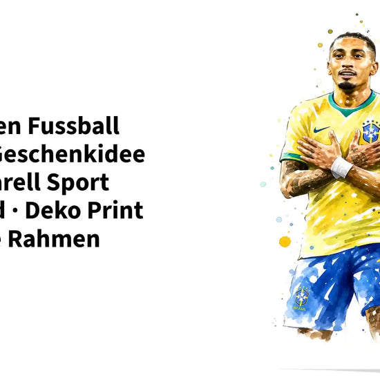 Brasilien Fussball Poster &middot; Geschenkidee &middot; Aquarell Sport Wandbild &middot; Deko Print ohne Rahmen by@Outfy