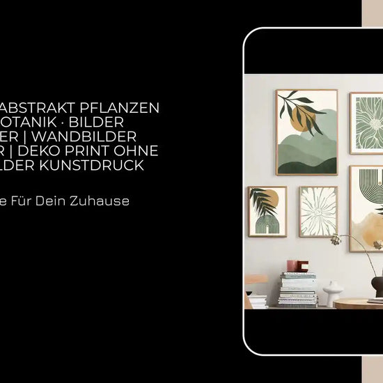 Poster Boho Abstrakt Pflanzen Bl&auml;tter Botanik &middot; Bilder Wohnzimmer | Wandbilder Schlafzimmer | Deko Print ohne Rahmen | Bilder Kunstdruck by@Outfy