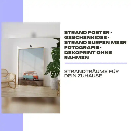 Strand Poster &middot; Geschenkidee &middot; Strand Surfen Meer Fotografie &middot; Dekoprint ohne Rahmen by@Outfy