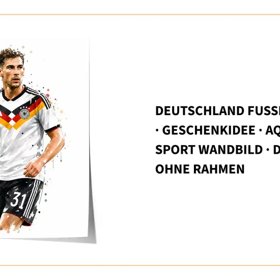 Deutschland Fussball Poster &middot; Geschenkidee &middot; Aquarell Sport Wandbild &middot; Deko Print ohne Rahmen by@Outfy