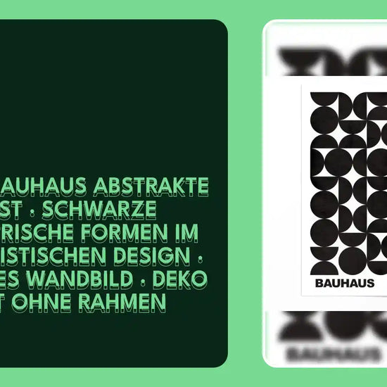 Poster Bauhaus Abstrakte Kunst &middot; Schwarze geometrische Formen im minimalistischen Design &middot; Modernes Wandbild &middot; Deko Print ohne Rahmen by@Outfy