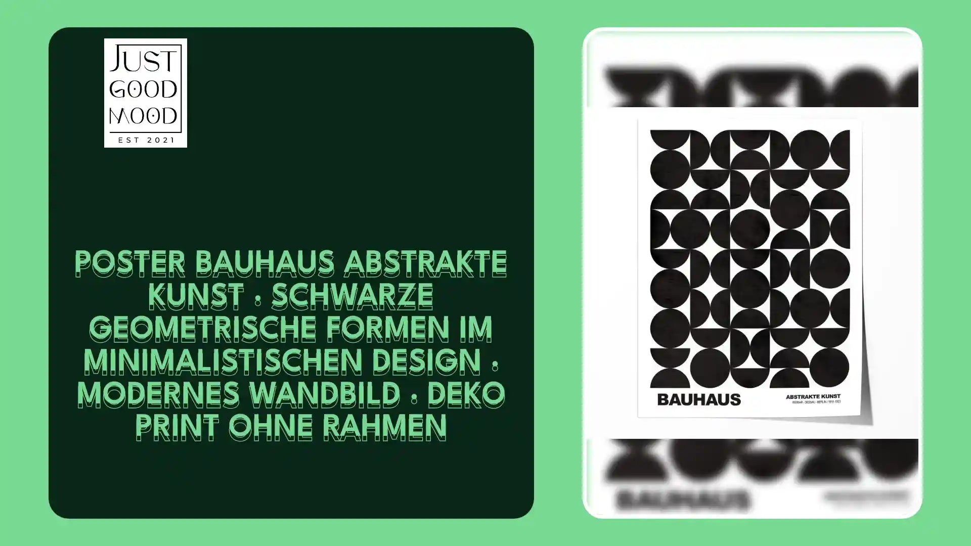 Poster Bauhaus Abstrakte Kunst &middot; Schwarze geometrische Formen im minimalistischen Design &middot; Modernes Wandbild &middot; Deko Print ohne Rahmen by@Outfy