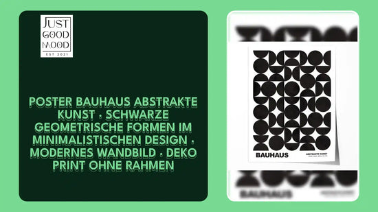 Poster Bauhaus Abstrakte Kunst · Schwarze geometrische Formen im minimalistischen Design · Modernes Wandbild · Deko Print ohne Rahmen