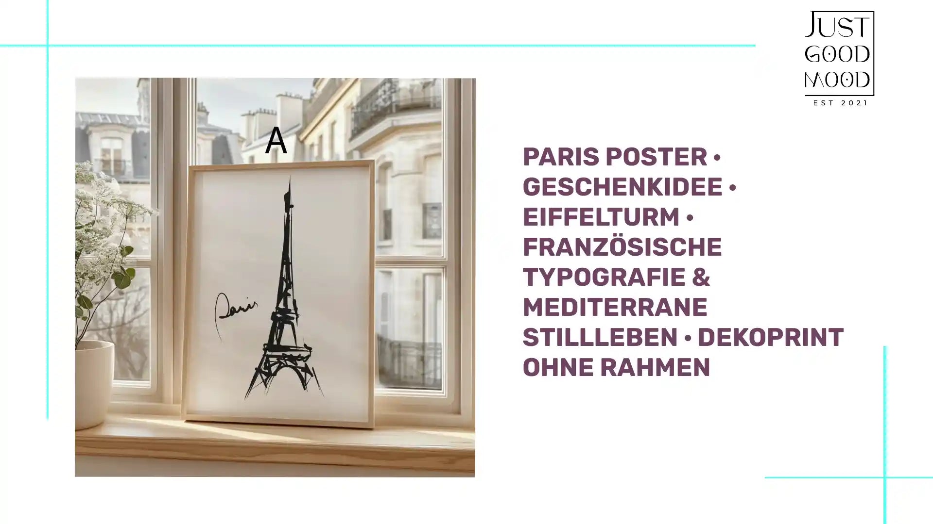 Paris Poster &middot; Geschenkidee &middot; Eiffelturm &middot; franz&ouml;sische Typografie &amp; mediterrane Stillleben &middot; Dekoprint ohne Rahmen by@Outfy