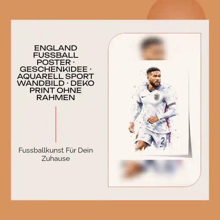 England Fußball Poster – Premium Baumwoll-Canvas