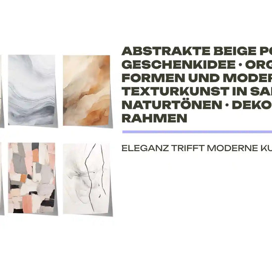 Abstrakte Beige Poster &middot; Geschenkidee &middot; Organische Formen und Moderne Texturkunst in Sanften Naturt&ouml;nen &middot; Dekoprint ohne Rahmen by@Outfy