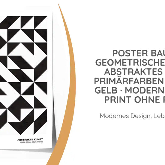 Poster Bauhaus Geometrische Formen &middot; Abstraktes Auge in Prim&auml;rfarben Blau Rot Gelb &middot; Modernes Design Print ohne Rahmen by@Outfy