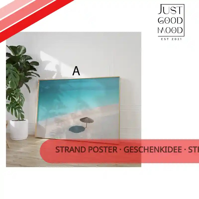 Strand Poster &middot; Geschenkidee &middot; Strand Palmen Meereslandschaften &middot; Dekoprint ohne Rahmen by@Outfy
