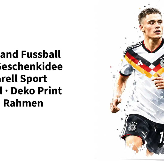 Deutschland Fussball Poster &middot; Geschenkidee &middot; Aquarell Sport Wandbild &middot; Deko Print ohne Rahmen by@Outfy