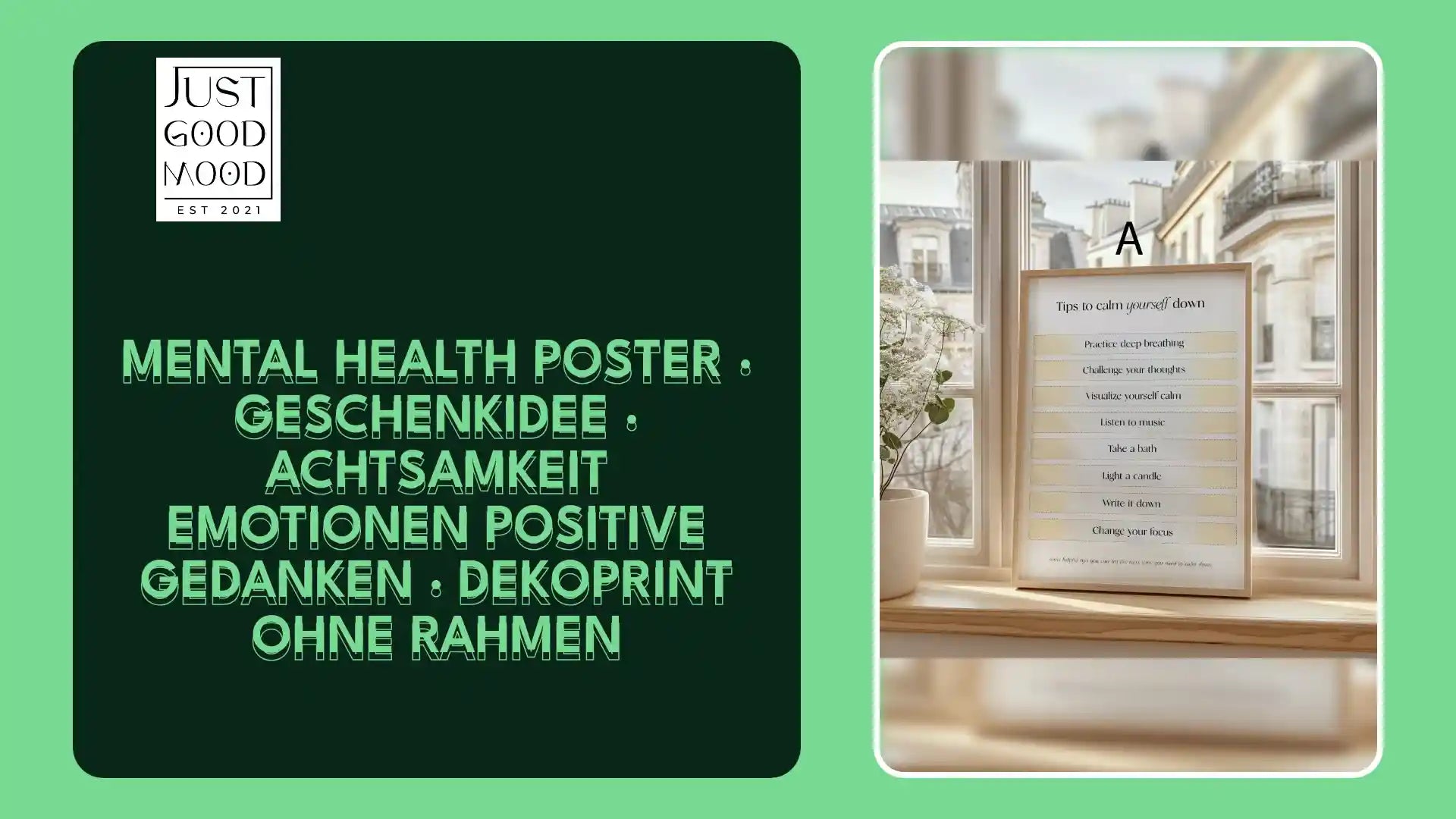 Mental Health Poster &middot; Geschenkidee &middot; Achtsamkeit Emotionen Positive Gedanken &middot; Dekoprint ohne Rahmen by@Outfy