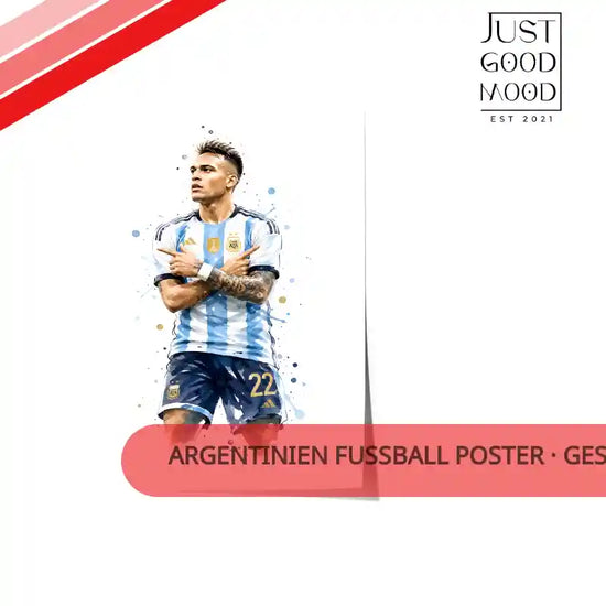 Argentinien Fußball Poster · Geschenkidee · Aquarell Sport Wandbild · Deko Print ohne Rahmen
