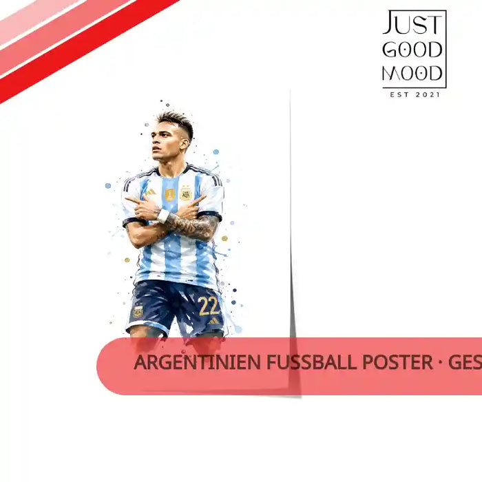 Argentinien Fußball Poster – Premium Baumwoll-Canvas