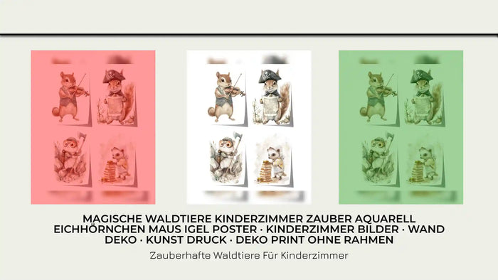 JUSTGOODMOOD Waldtiere Poster – Premium Qualität