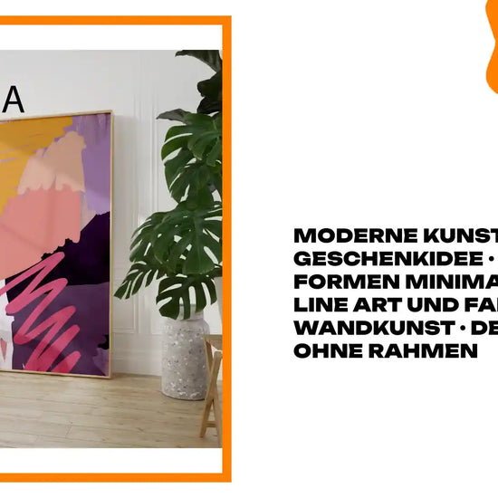 Moderne Kunst Poster &middot; Geschenkidee &middot; Abstrakte Formen Minimalistische Line Art und Farbblock Wandkunst &middot; Dekoprint ohne Rahmen by@Outfy