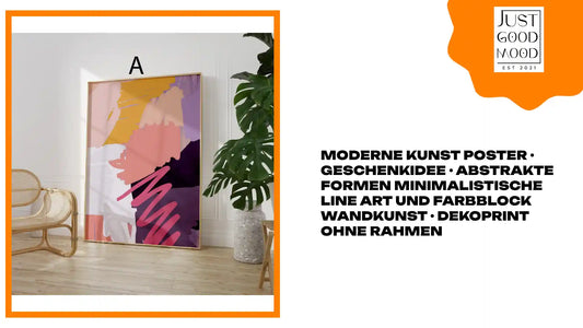 Moderne Kunst Poster &middot; Geschenkidee &middot; Abstrakte Formen Minimalistische Line Art und Farbblock Wandkunst &middot; Dekoprint ohne Rahmen by@Outfy