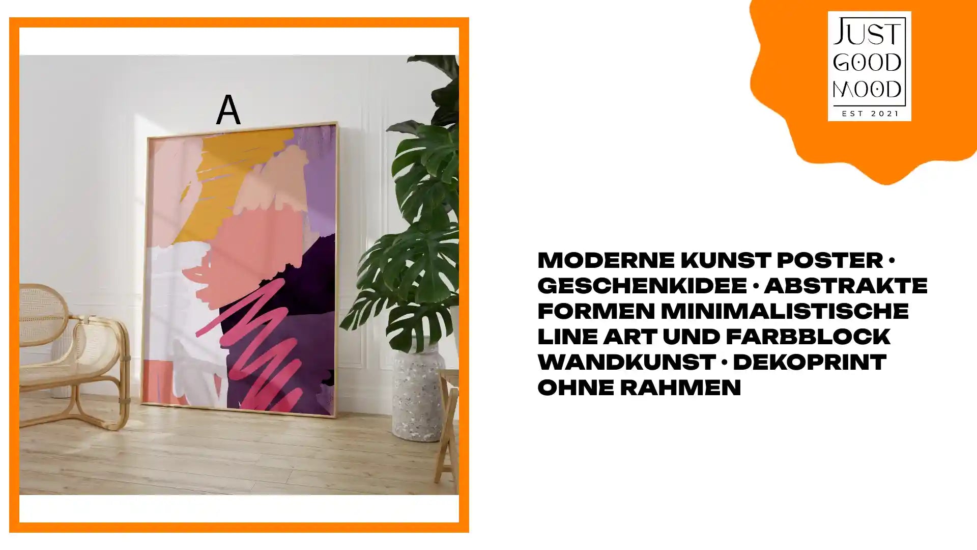 Moderne Kunst Poster &middot; Geschenkidee &middot; Abstrakte Formen Minimalistische Line Art und Farbblock Wandkunst &middot; Dekoprint ohne Rahmen by@Outfy