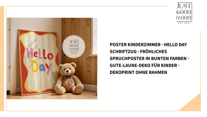 JUSTGOODMOOD Kinderposter – Premium Baumwoll-Print