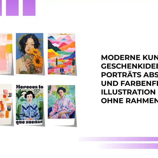 Moderne Kunst Poster &middot; Geschenkidee &middot; Moderne Portr&auml;ts Abstrakte Kunst und Farbenfrohe Illustration &middot; Dekoprint ohne Rahmen by@Outfy