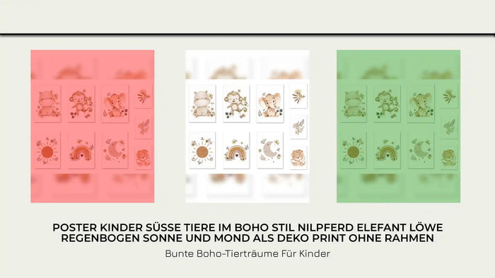 Poster Kinder Boho Stil – Premium Baumwoll-Canvas