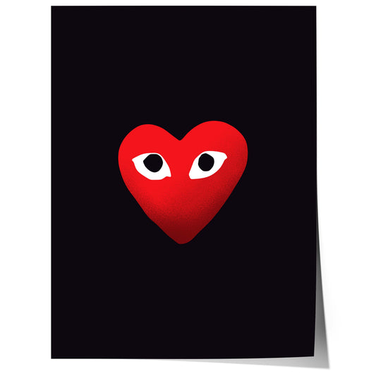 red heart eyes minimal poster