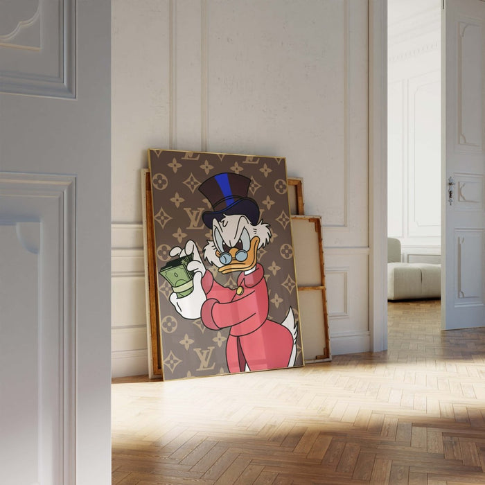Reicher Cartoon Ente Poster – Premium Baumwolle