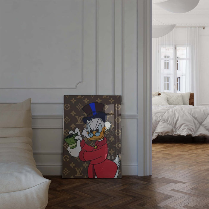 Reicher Cartoon Ente Poster – Premium Baumwolle
