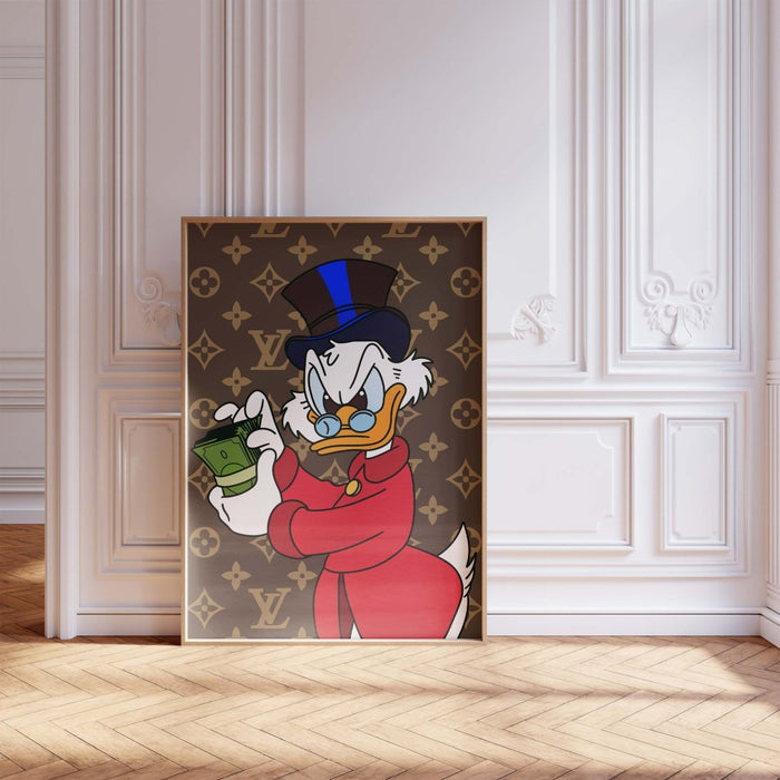 Reicher Cartoon Ente Poster – Premium Baumwolle